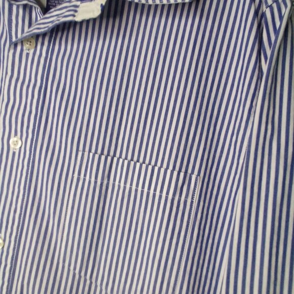 Caribbean Joe Shirt Men XL Button Up Long Sleeve Nautical Stripe Blue White - Picture 8 of 15